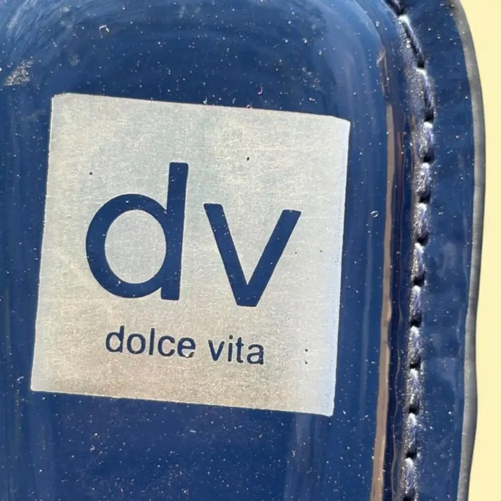 Chic navy blue jelly slide